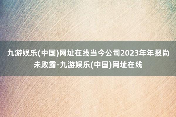 九游娱乐(中国)网址在线当今公司2023年年报尚未败露-九游娱乐(中国)网址在线