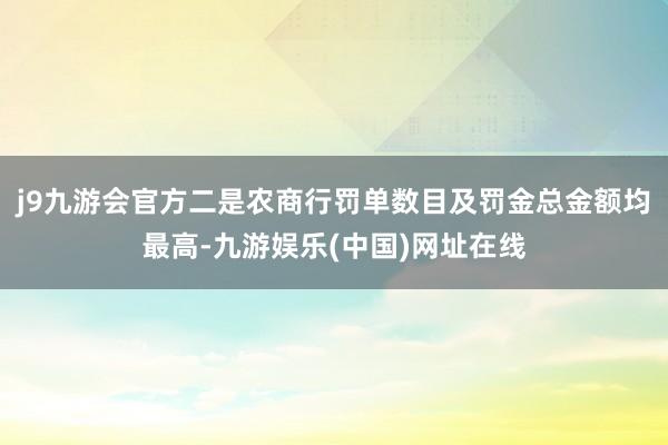 j9九游会官方二是农商行罚单数目及罚金总金额均最高-九游娱乐(中国)网址在线