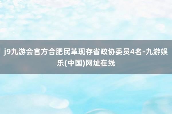 j9九游会官方合肥民革现存省政协委员4名-九游娱乐(中国)网址在线