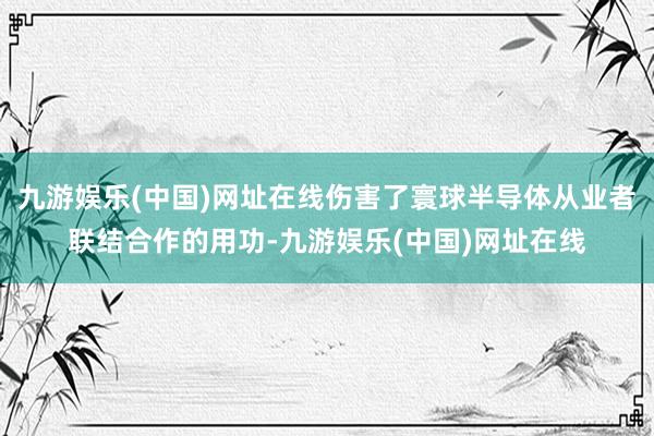 九游娱乐(中国)网址在线伤害了寰球半导体从业者联结合作的用功-九游娱乐(中国)网址在线