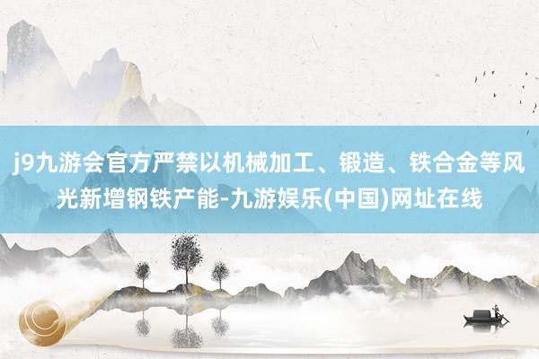 j9九游会官方严禁以机械加工、锻造、铁合金等风光新增钢铁产能-九游娱乐(中国)网址在线